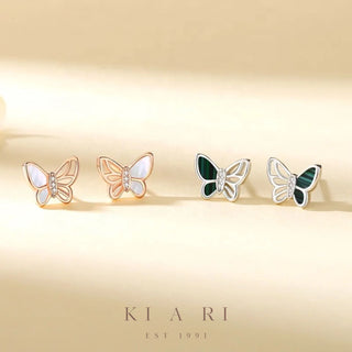 Ha-yoon Nabi Butterfly Stud Earrings (Rose Gold)