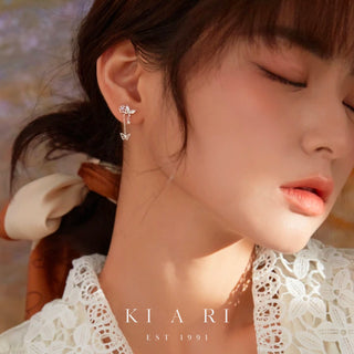 Hye-Su Flower Butterfly Dangling Earrings 🌸