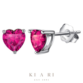 Ari Ruby Heart Stud Earrings 💗