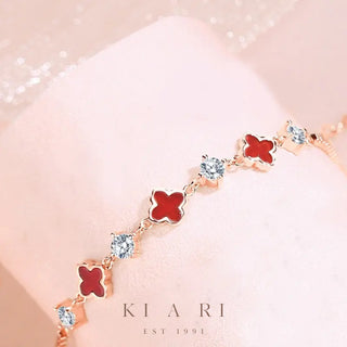 Hee-Hwa Four Leaf Clover Bracelet (Red) 🍀