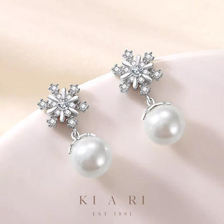 Ji-A Snowflake Pearl Earrings ❄️
