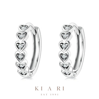 Hei-Ryung Heart Huggies Earrings (Silver) 🤍
