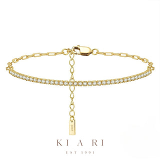 Eunchae 14K Gold Plated Diamond & Chain Bracelet