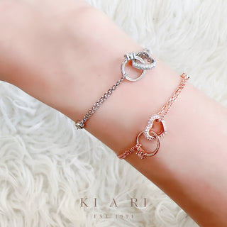 Yak-Sok Diamond Ring & Heart Entwined Bracelet (Silver) 🤍