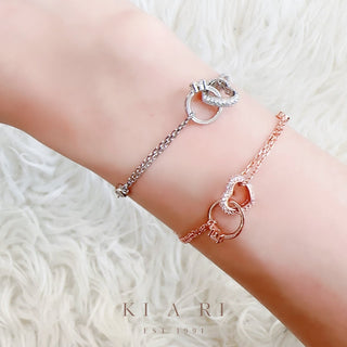 Yak-Sok Diamond Ring & Heart Entwined Bracelet (Rose Gold) 💍