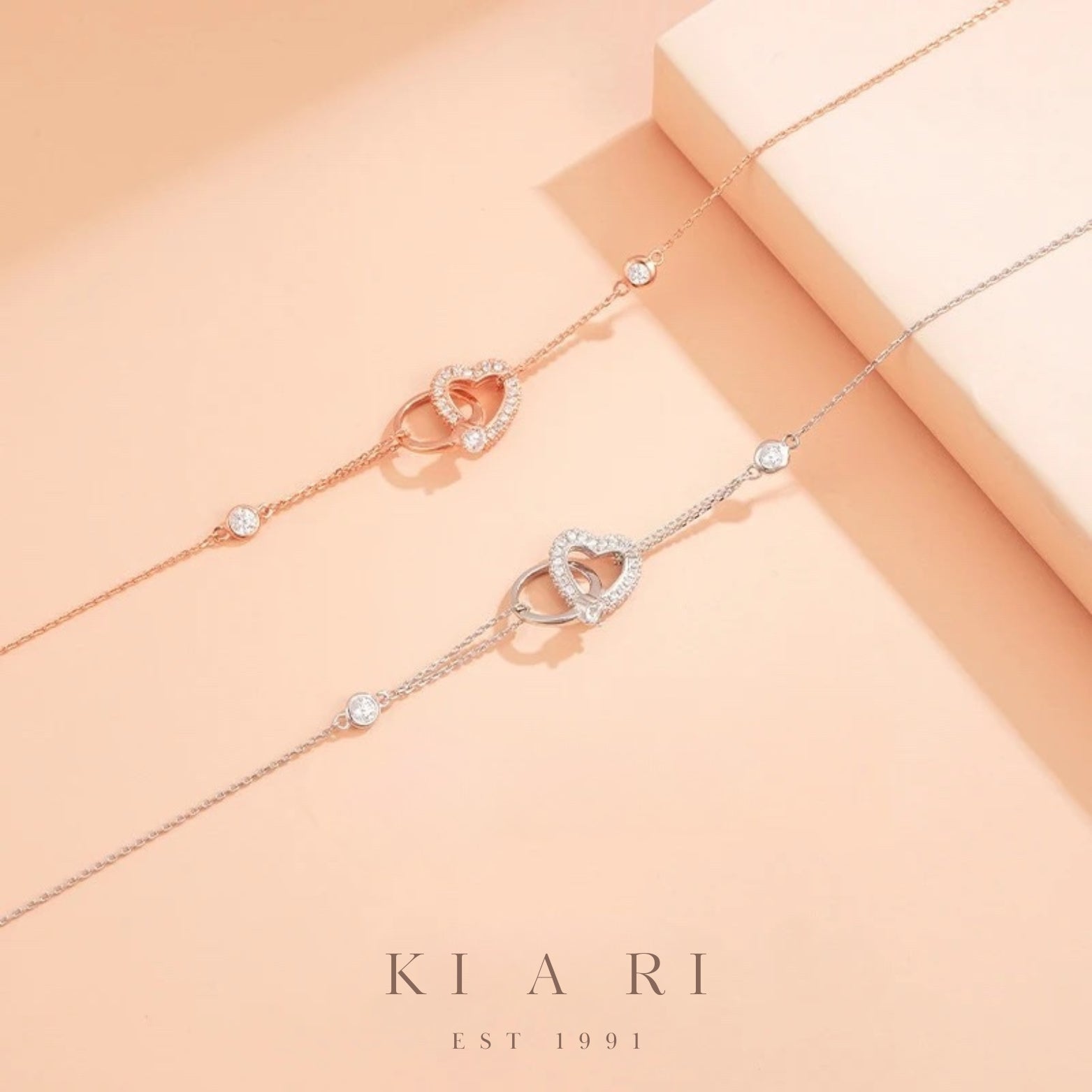Yak-sok Diamond Ring & Heart Entwined Necklace (Silver) 🫶🏻