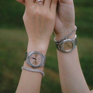 KIARI Classic Unisex Watch (Silver, Pink) ✨