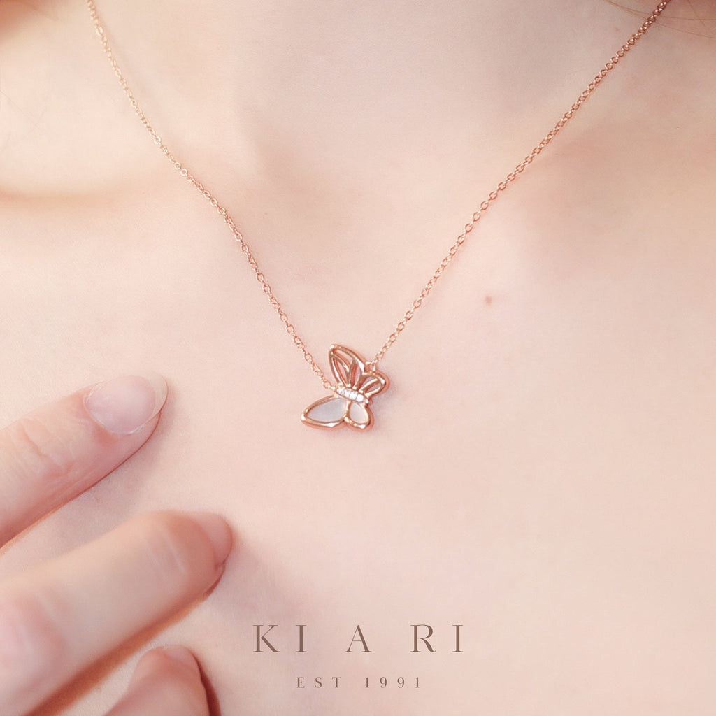 Ha-yoon Nabi Butterfly Necklace (Rose Gold)