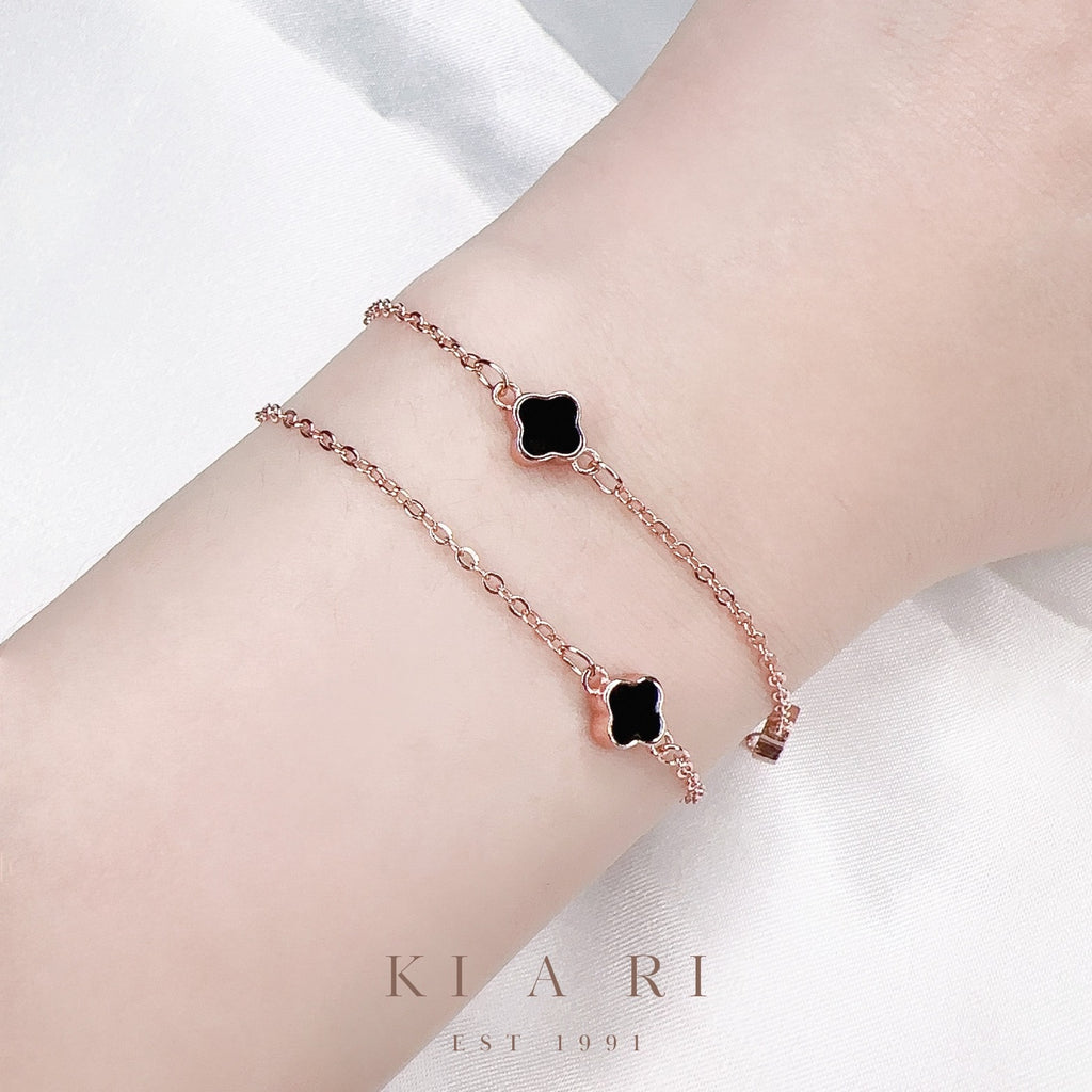 Kyong Four Leaf Clover Double Layered Bracelet 🍀