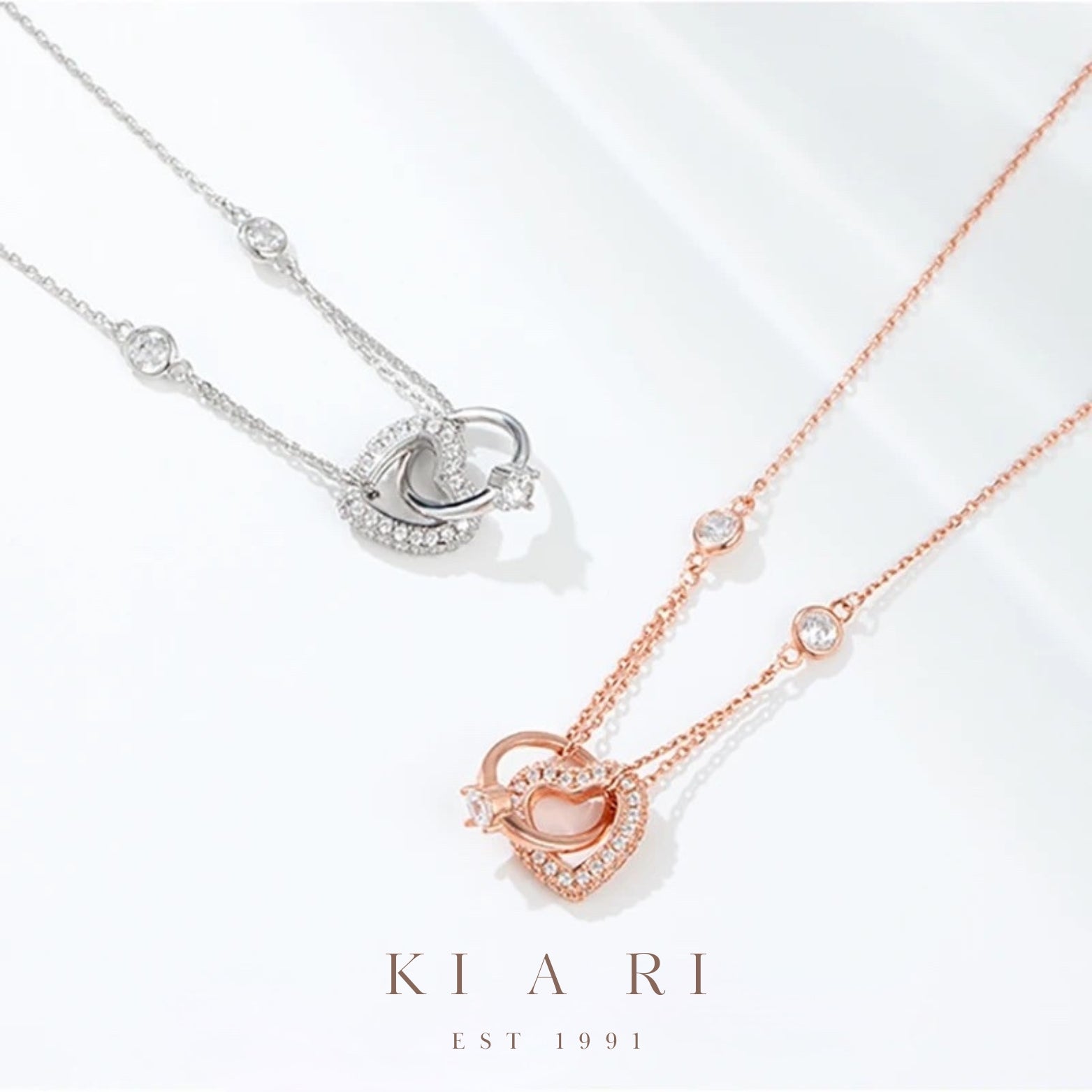 Yak-sok Diamond Ring & Heart Entwined Necklace (Rose Gold) 🫶🏻