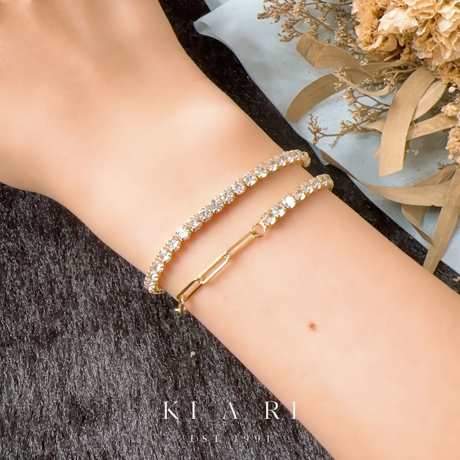 Kwan 14K Gold Plated Diamond Chain Bracelet