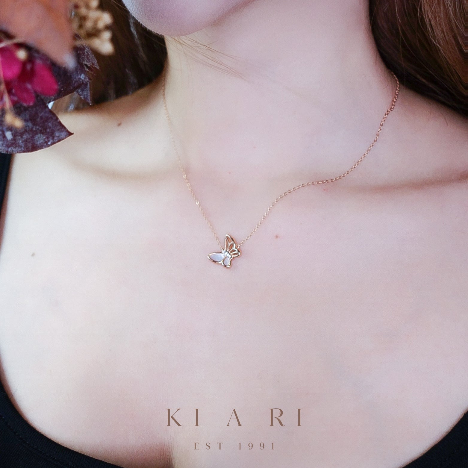 Ha-yoon Nabi Butterfly Necklace (Rose Gold)