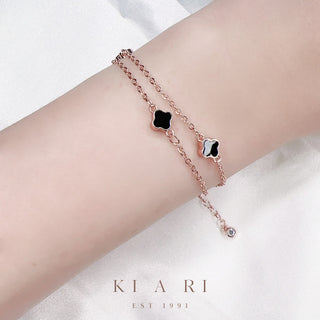 Kyong Four Leaf Clover Double Layered Bracelet 🍀