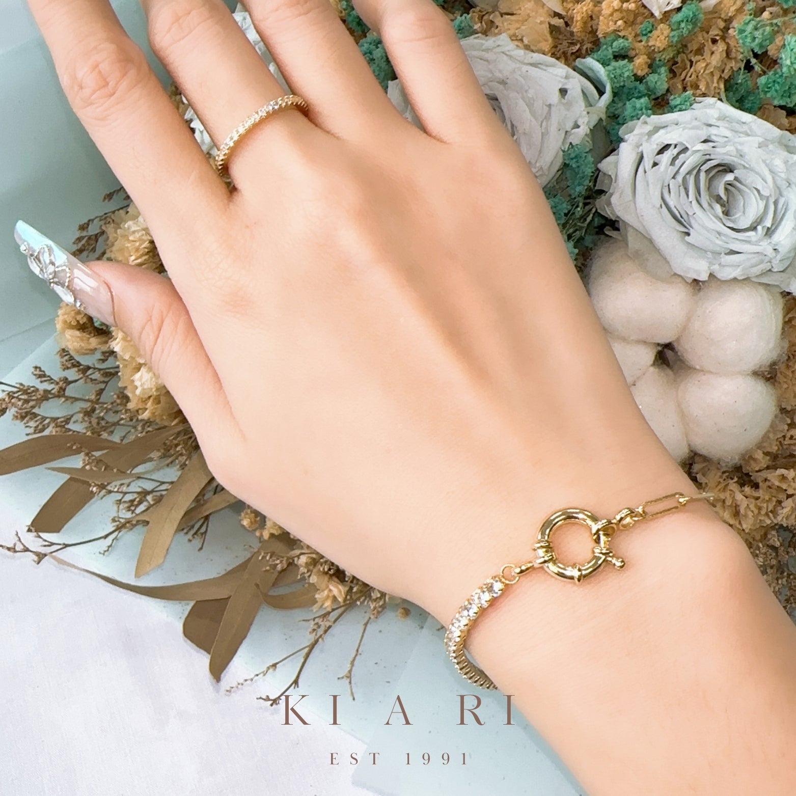 Kwan 14K Gold Plated Diamond Chain Bracelet