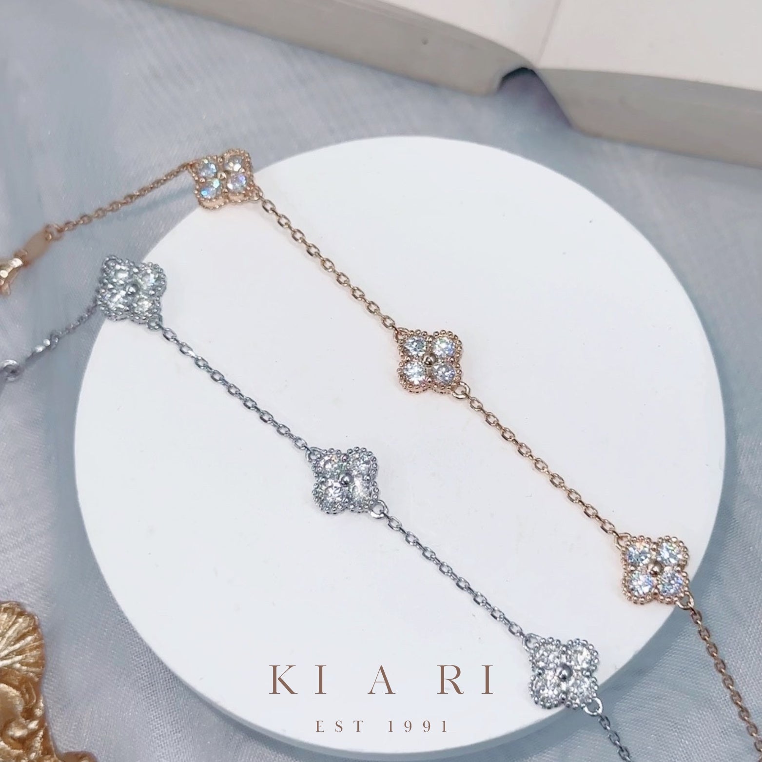 Da Hye Four Leaf Clover Bracelet (Silver) 🤍
