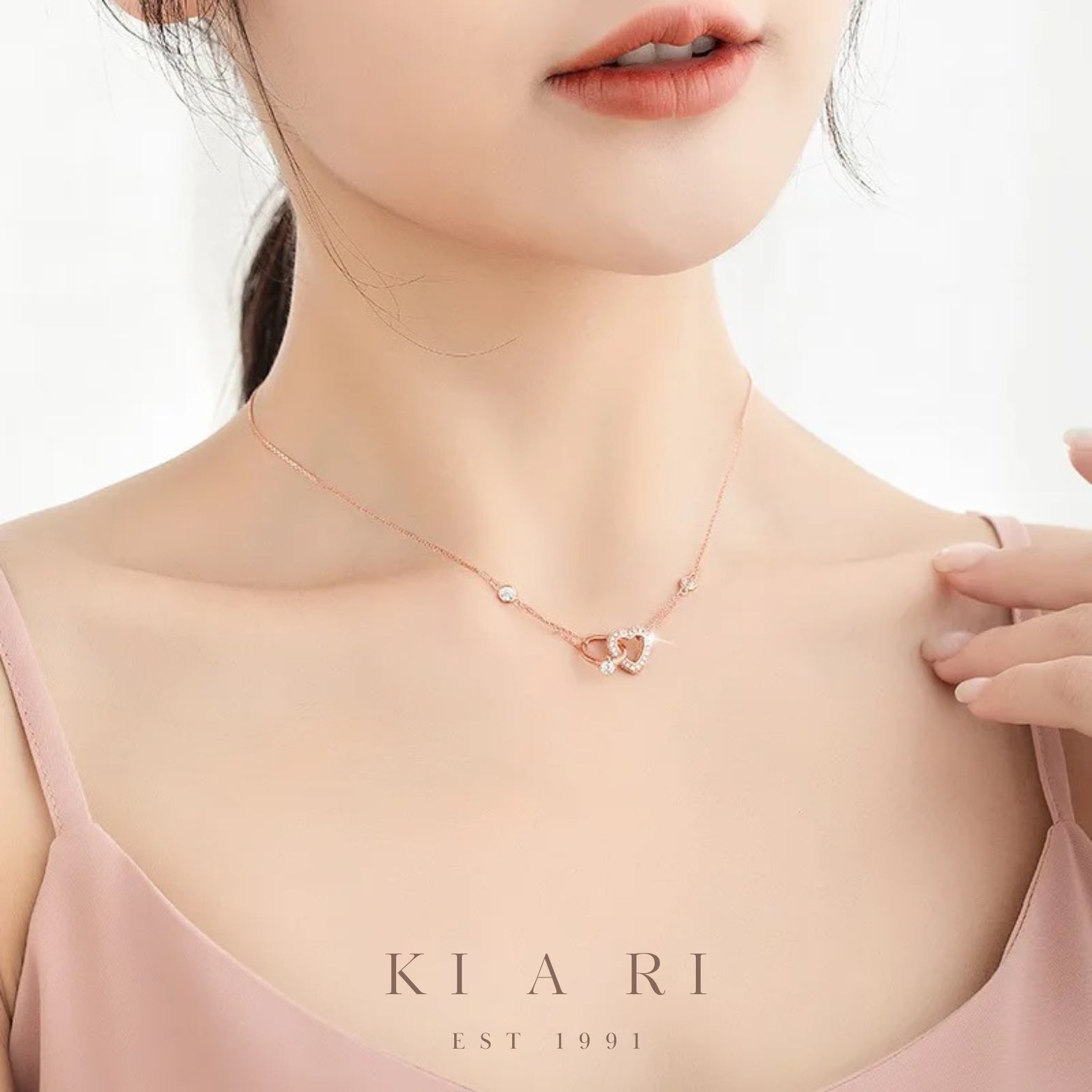 Yak-sok Diamond Ring & Heart Entwined Necklace (Rose Gold) 🫶🏻