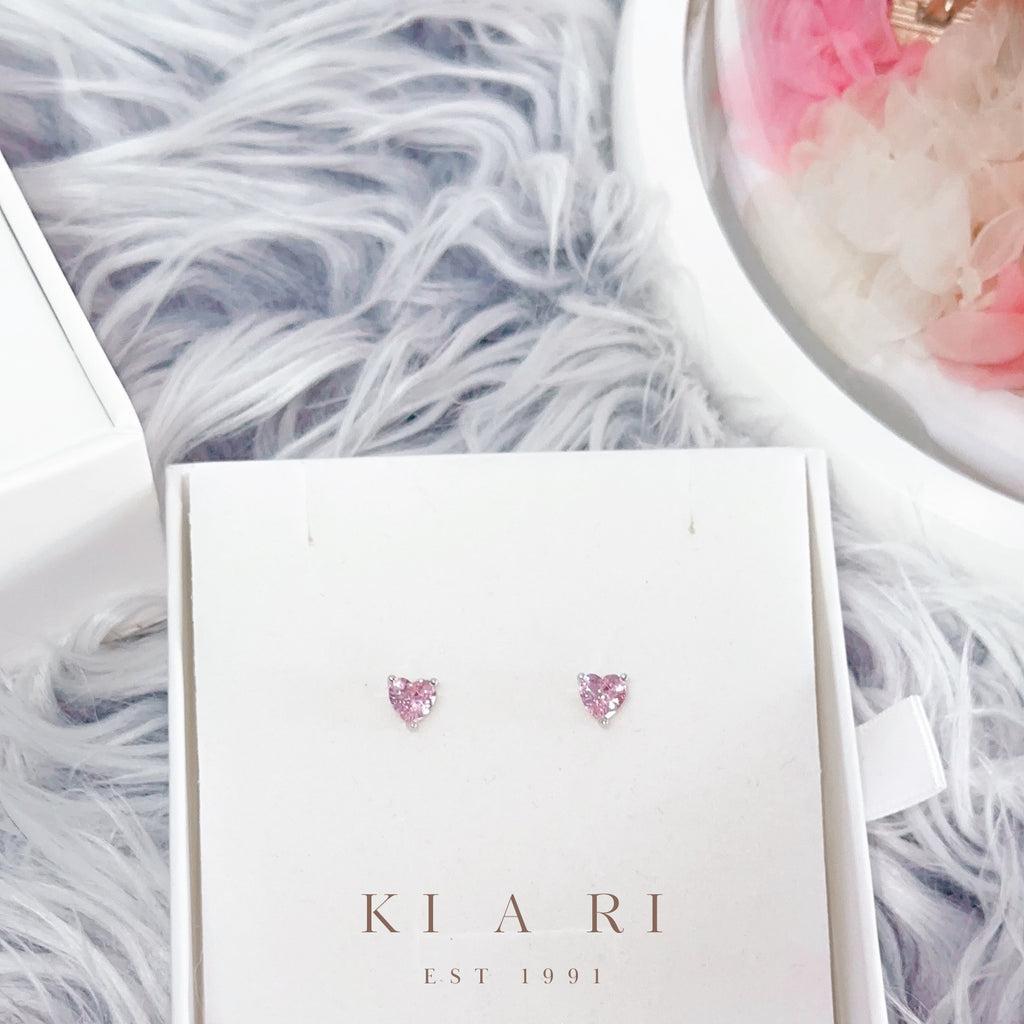 Ari Tourmaline Heart Stud Earrings 💝