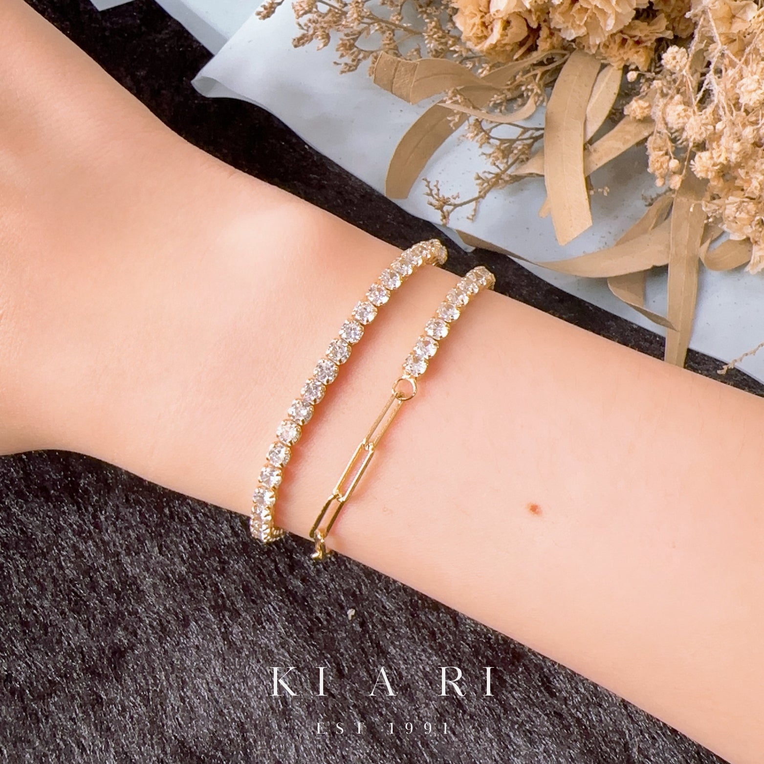 Kwan 14K Gold Plated Diamond Chain Bracelet