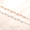 Moobon Double Layer Mini Four Leaf Clover Bracelet (Silver)