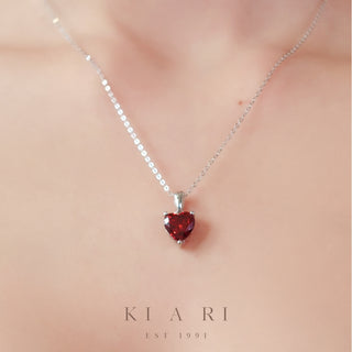 Ari Garnet Heart Necklace ❤️