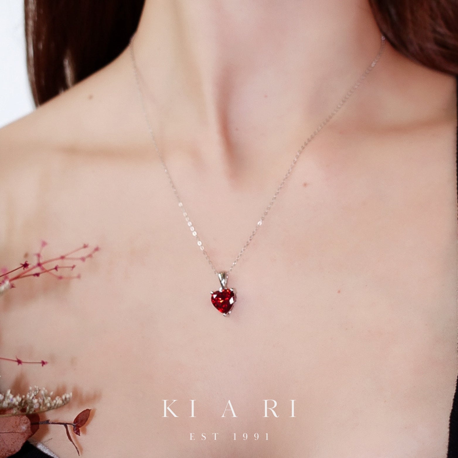 Ari Garnet Heart Necklace ❤️