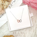 Po Ong Embrace Entwined Hearts Necklace (Silver, Rose Gold) 💕