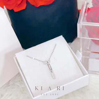 Sin-a Dangling Chain Necklace (Silver) ✨