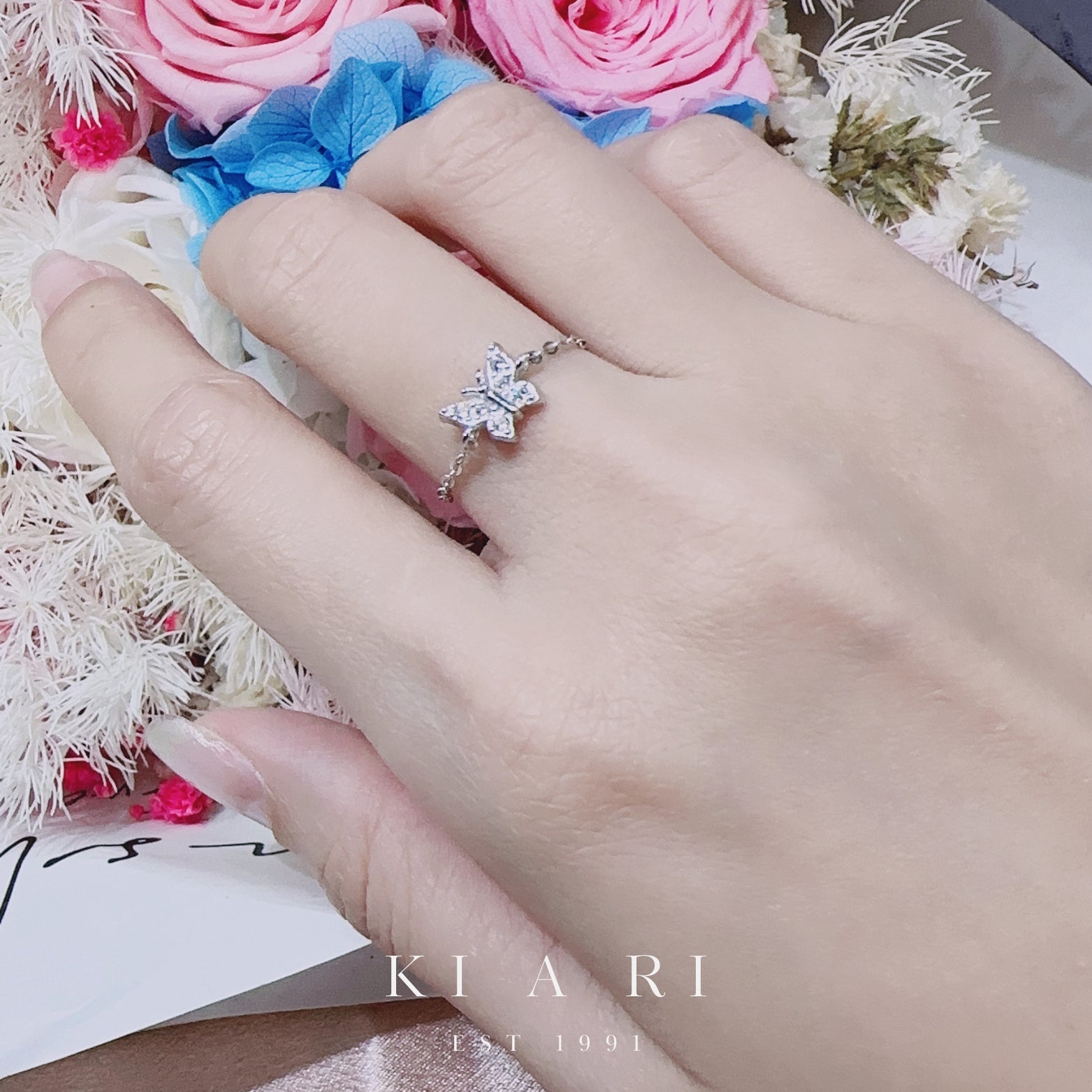 Areum Hollow Heart Adjustable Ring ♡