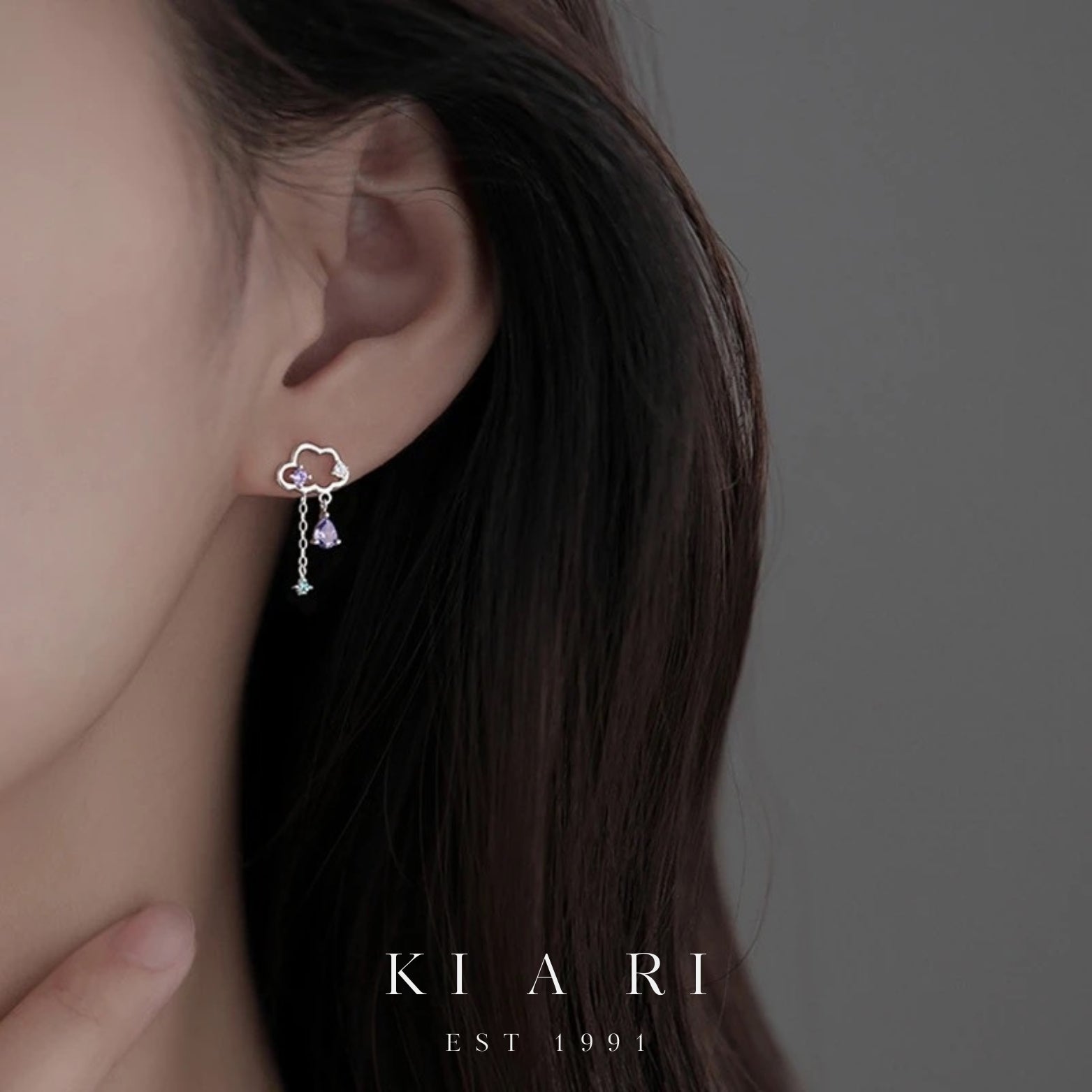 Gu Reum Mismatched Cloud Dangling Earrings ☁️