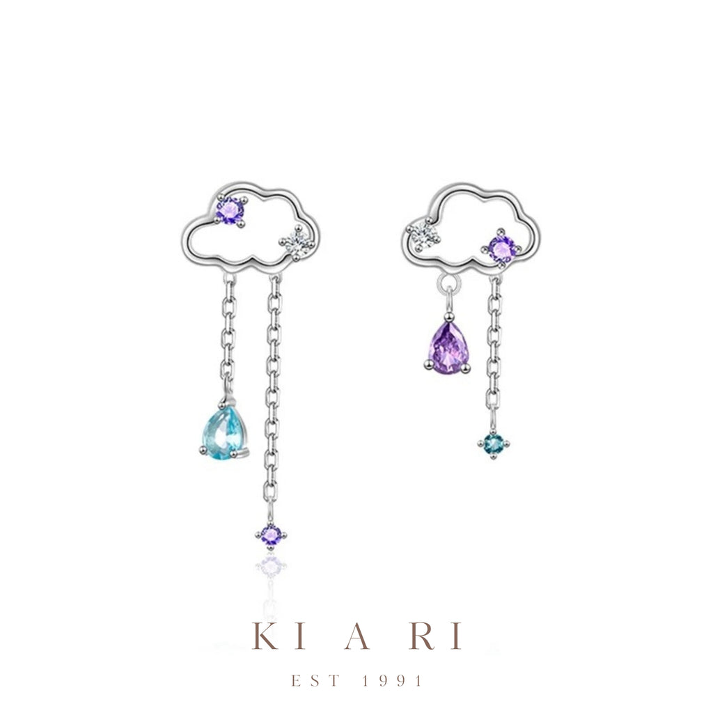 Gu Reum Mismatched Cloud Dangling Earrings ☁️