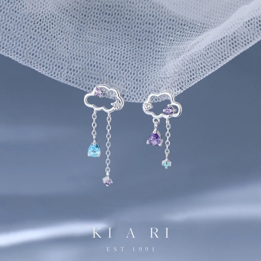 Gu Reum Mismatched Cloud Dangling Earrings ☁️