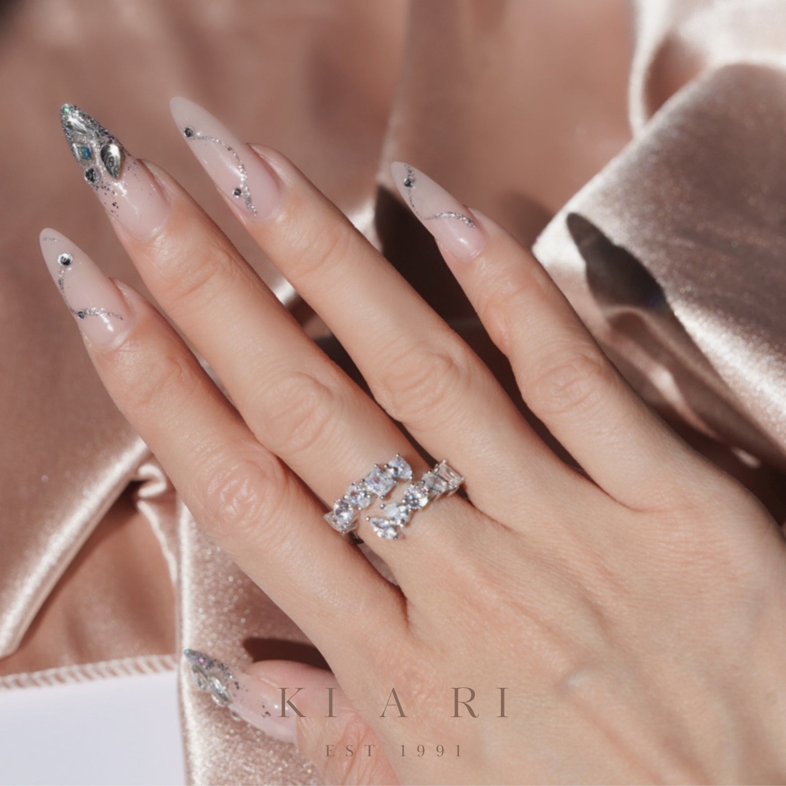 Patricia Two Layer Multi-Stone Adjustable Ring