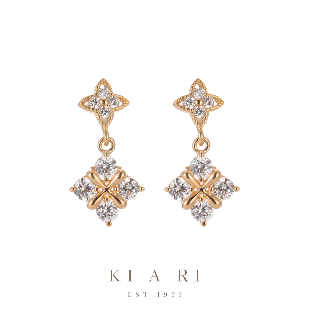 Eun-Kyung Four Leaf Clover Dangling Earring (Gold)