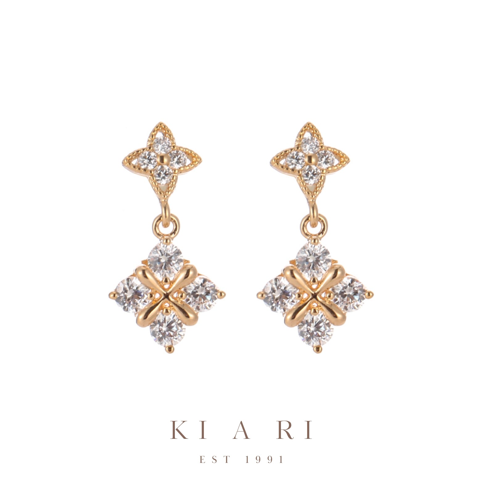 Eun-Kyung Four Leaf Clover Dangling Earring (Gold)