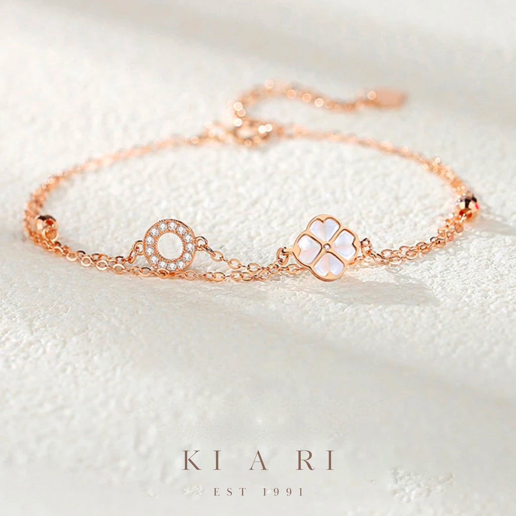Beom Hyo Mother of Pearl Four Leaf Clover Bracelet 🍀