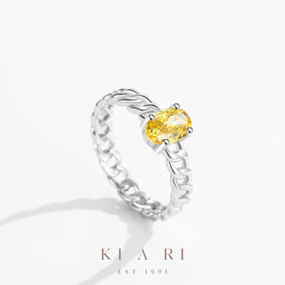 Mae Woong Oval Citrine Chain Ring 💛