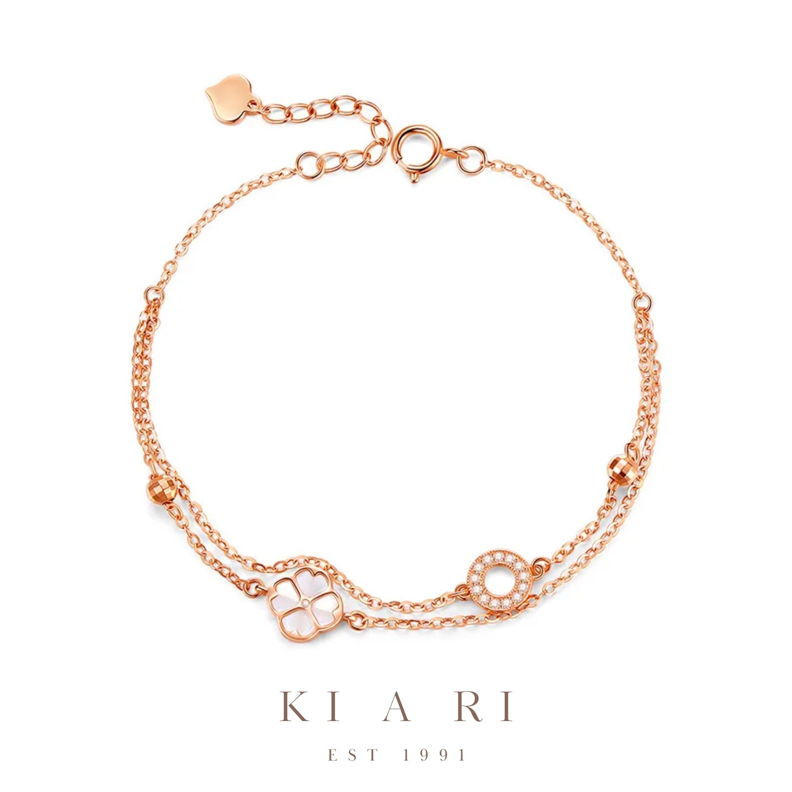 Beom Hyo Mother of Pearl Four Leaf Clover Bracelet 🍀