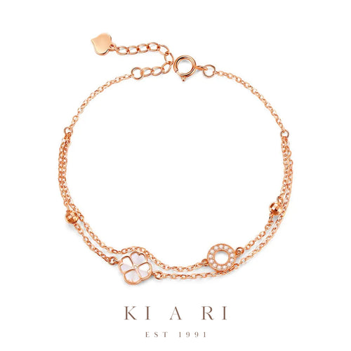 Beom Hyo Mother of Pearl Four Leaf Clover Bracelet 🍀