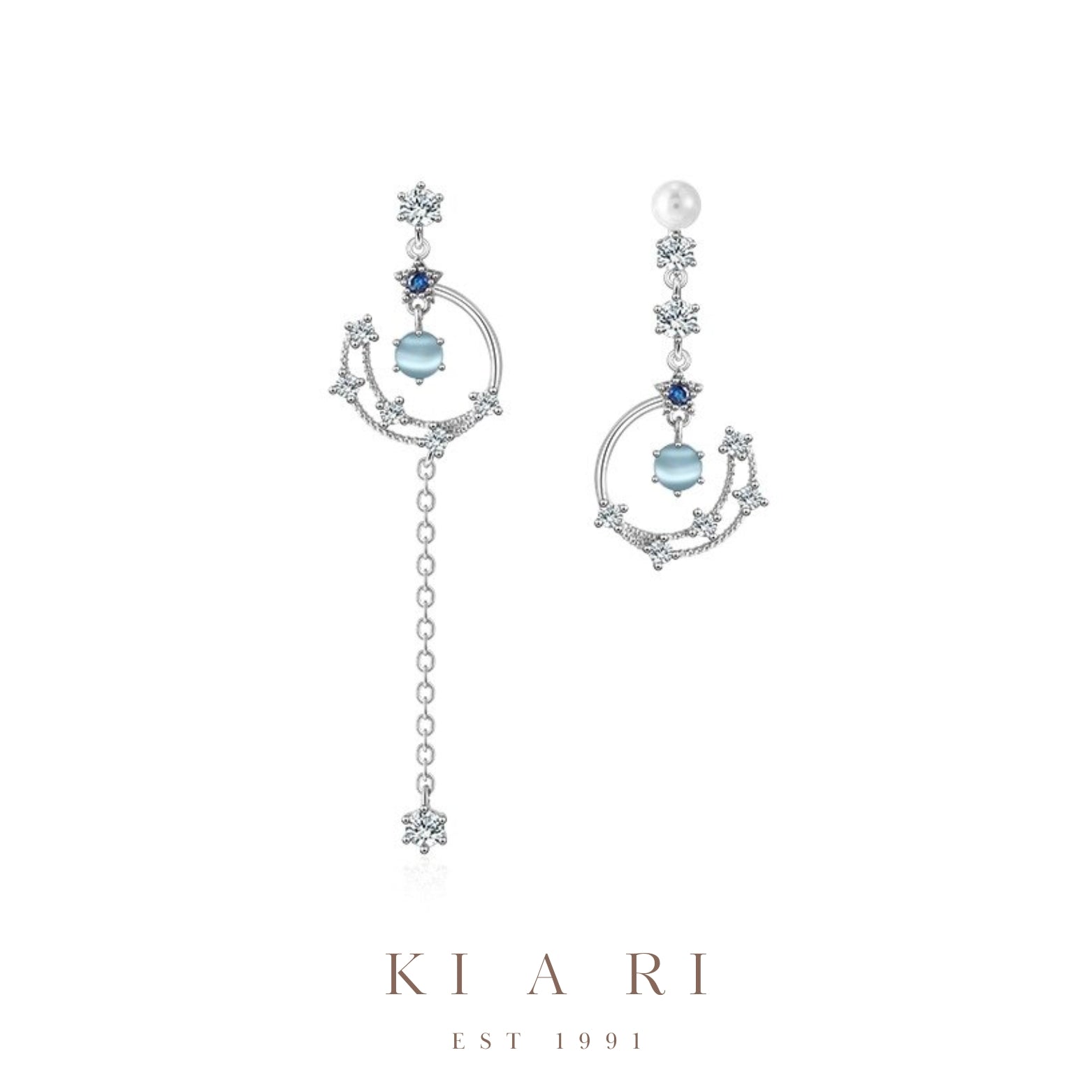 Moo Soo Moon Hollow Dangling Earrings 🌙