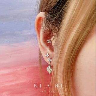 Eun-Kyung Four Leaf Clover Dangling Earring (Silver)