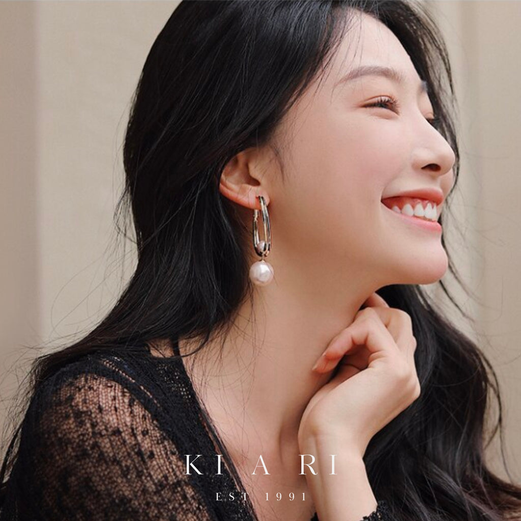 Eo-Da Two-Way Pearl Earrings ⚪
