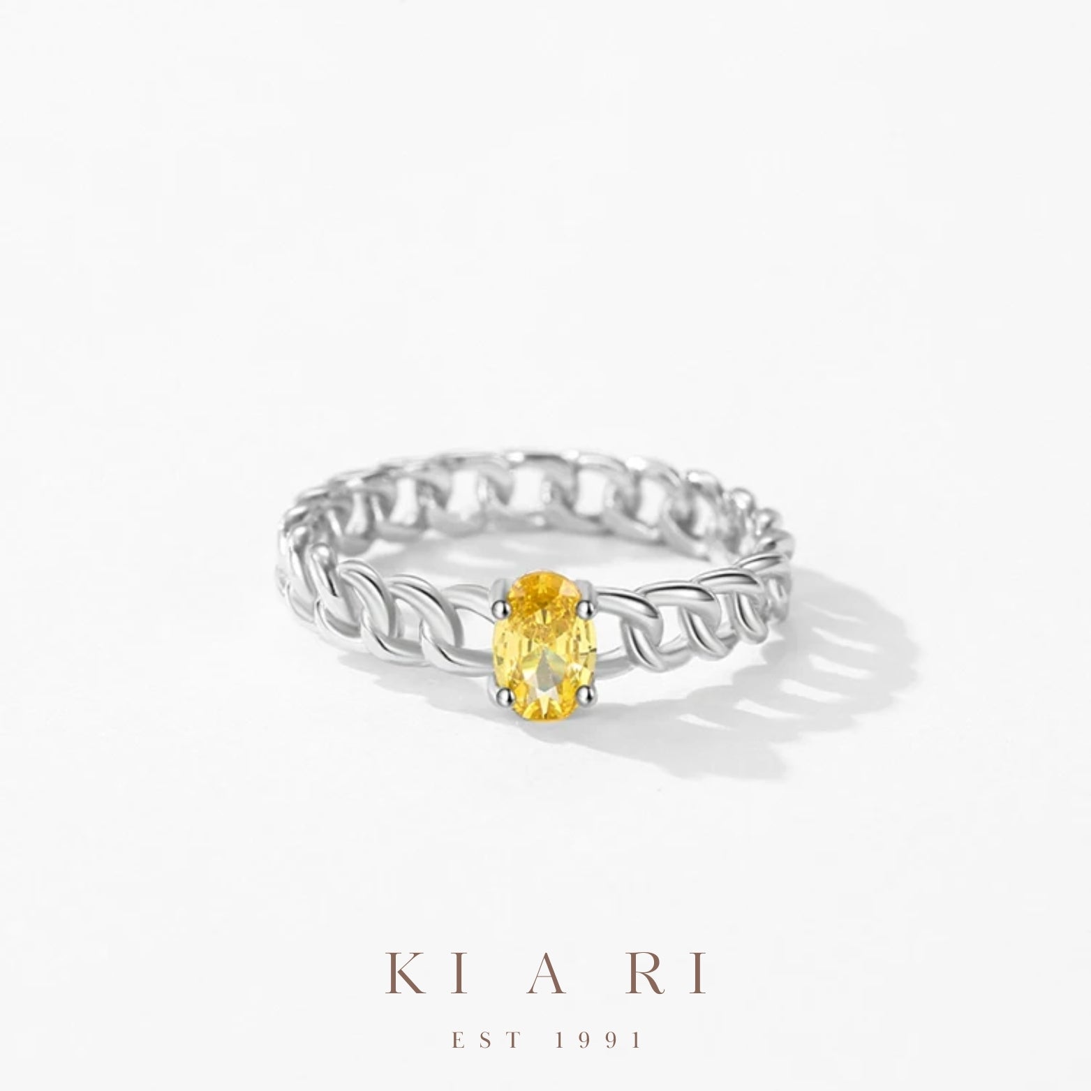 Mae Woong Oval Citrine Chain Ring 💛