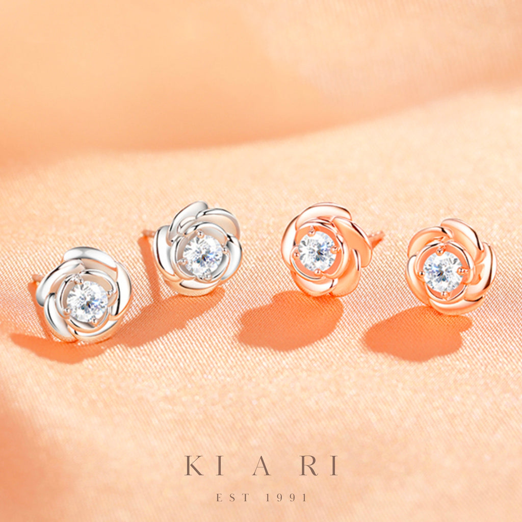 Jangmi Rose Stud Earrings (Silver)
