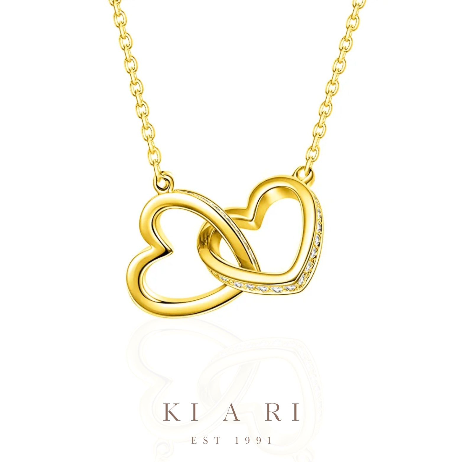 Po Ong Embrace Entwined Hearts Necklace (Gold) 💛