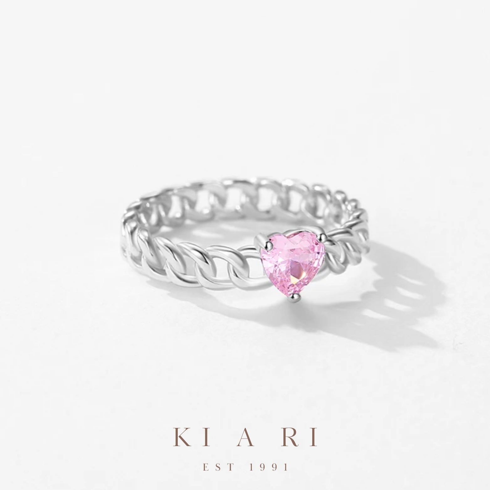 Ra Jii Tourmaline Heart Chain Ring 💗