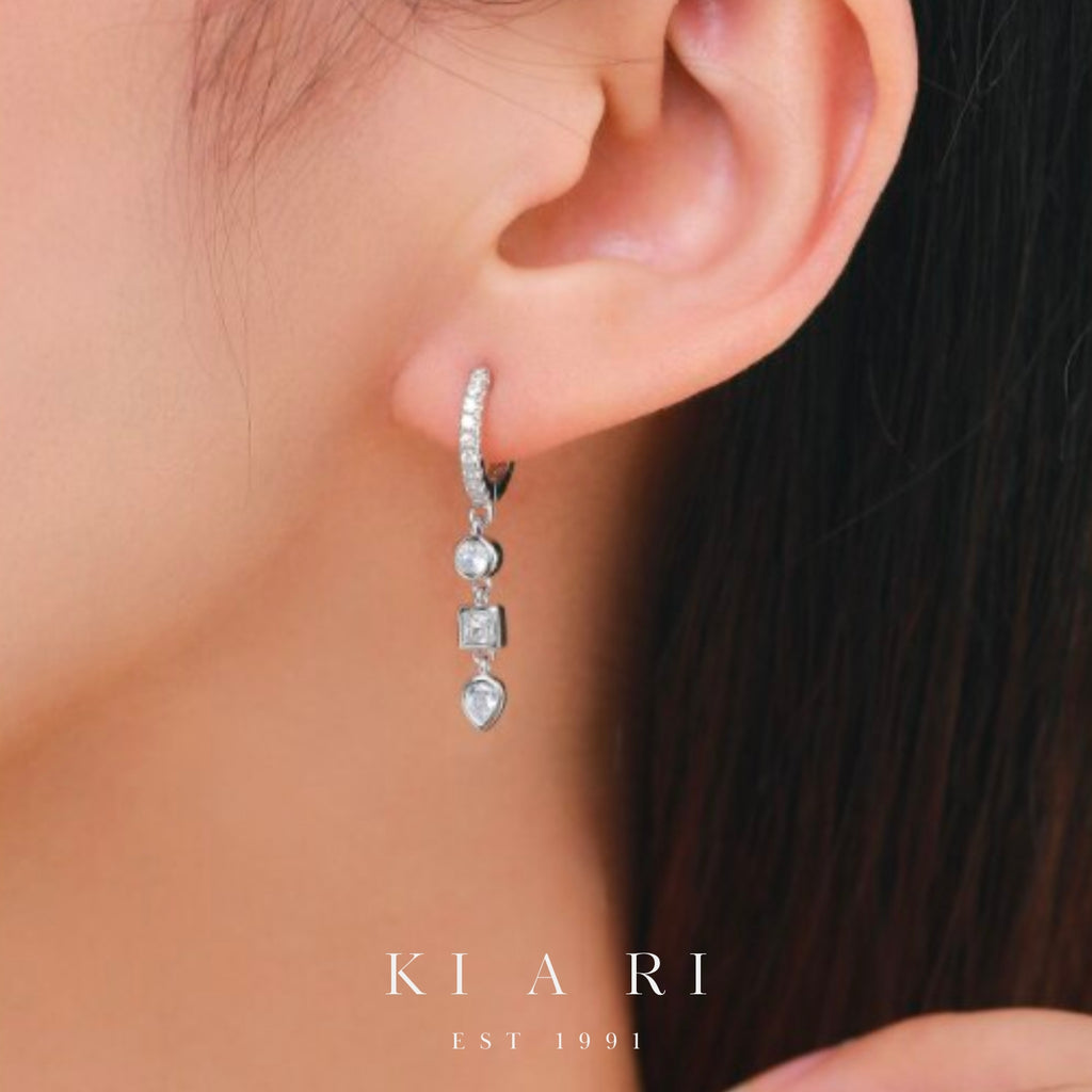 O Eun Mix Dangling Huggies Earrings 💎
