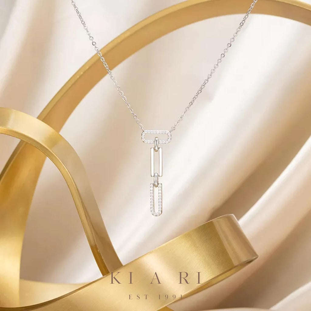 Sin-a Dangling Chain Necklace (Silver) ✨
