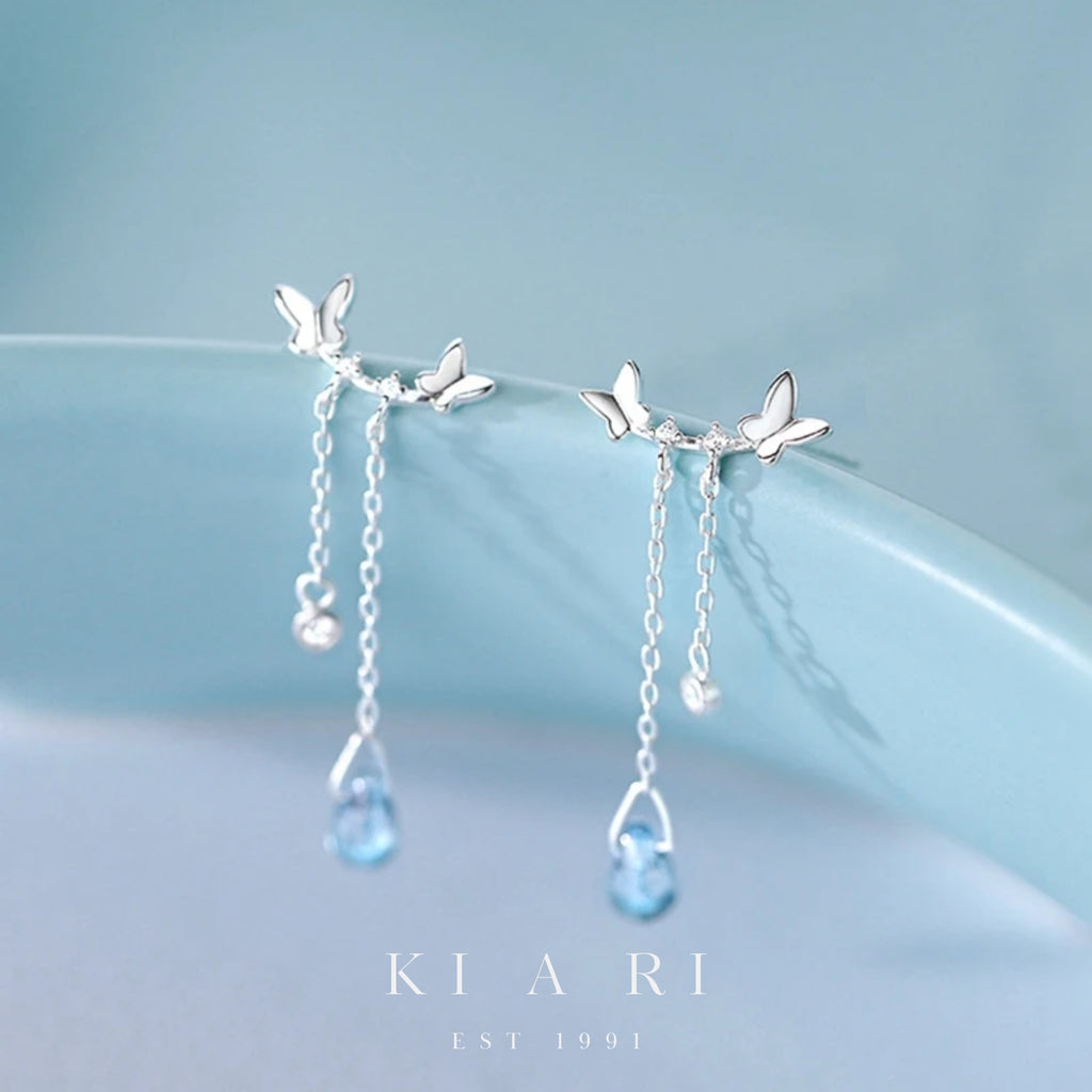 Ryeom Narae Double Buttlerly Dangling Earrings