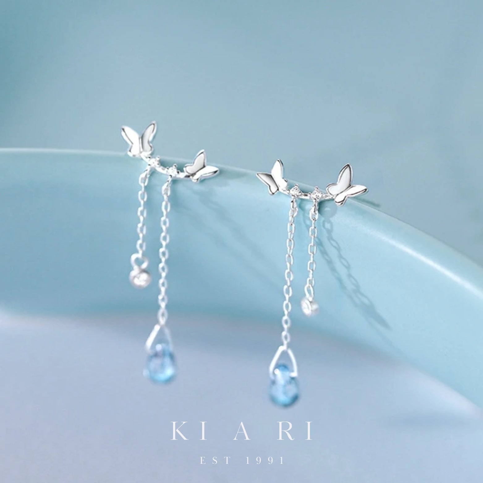 Ryeom Narae Double Buttlerly Dangling Earrings