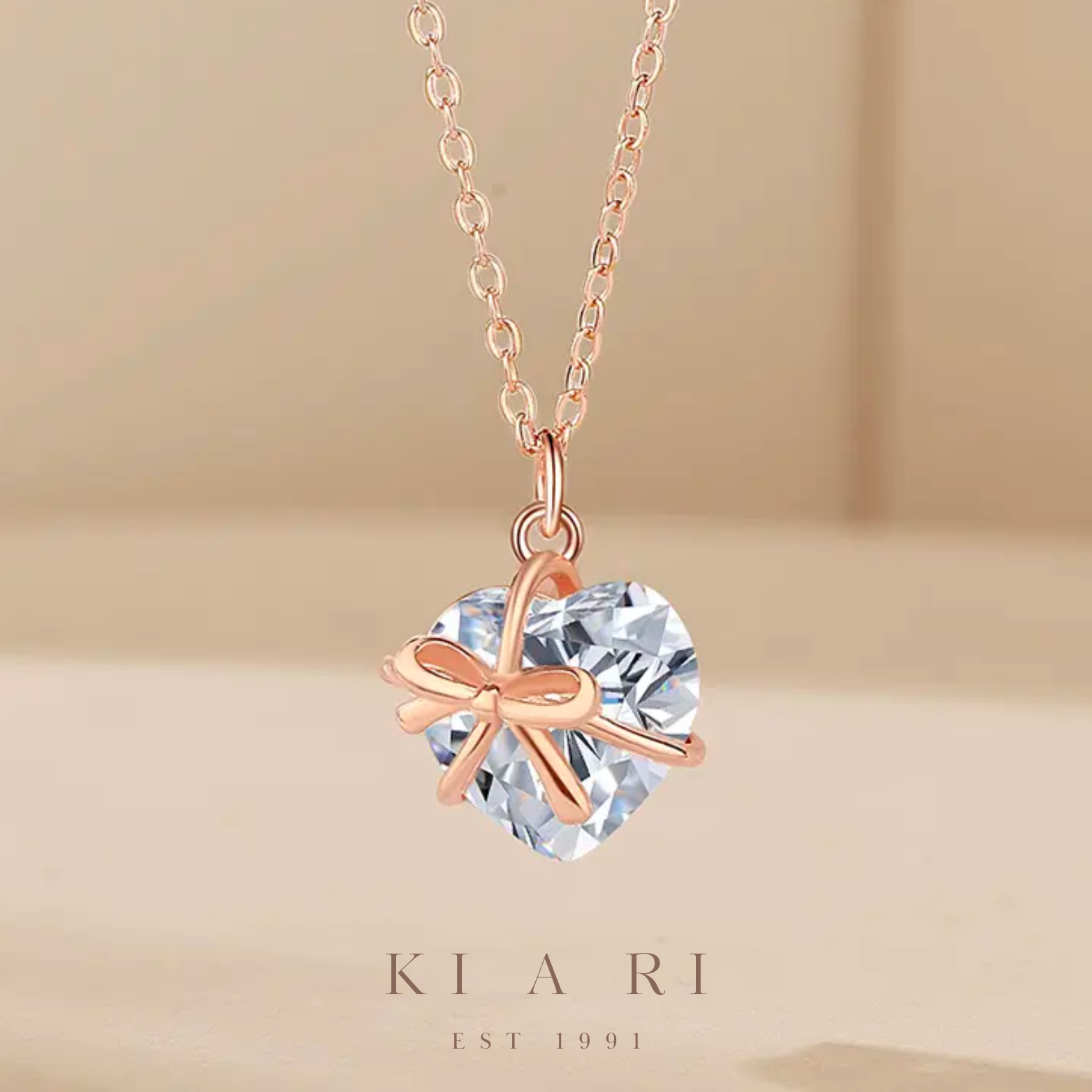 Ma-Eum Seonmul Heart Present Necklace (Rose Gold)